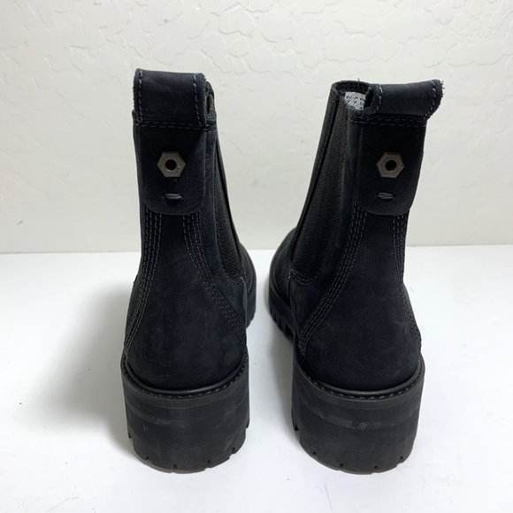 Timberland Courmayeur Valley Chelsea Boots Nubuck Leather Booties Black Size 7 - Picture 4 of 7